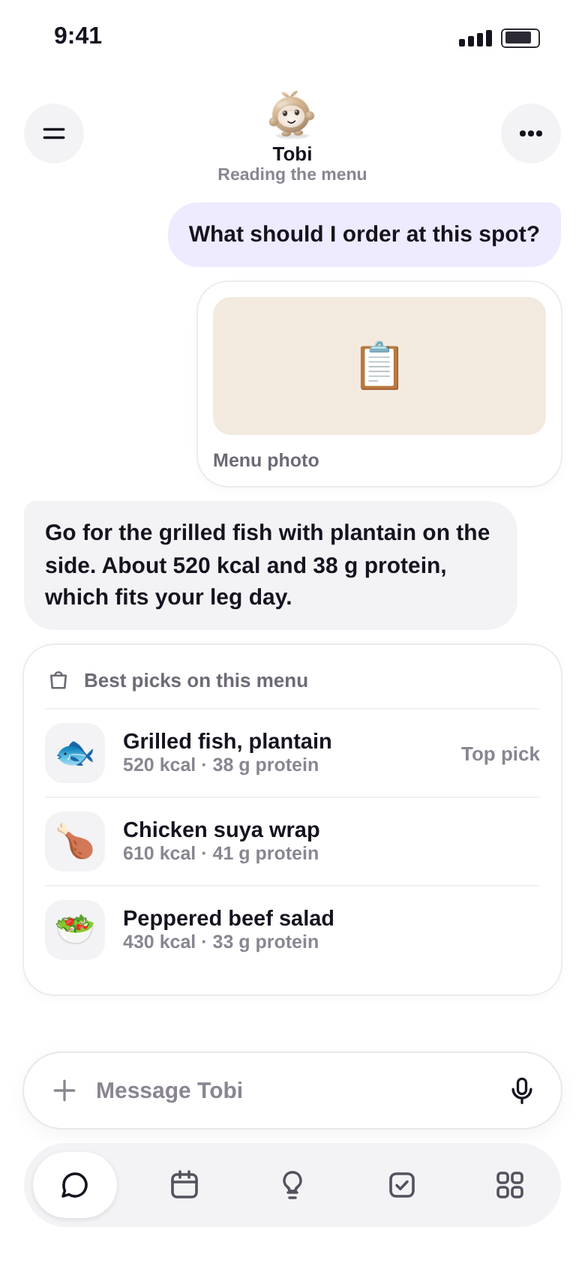 Best picks from a restaurant menu photo