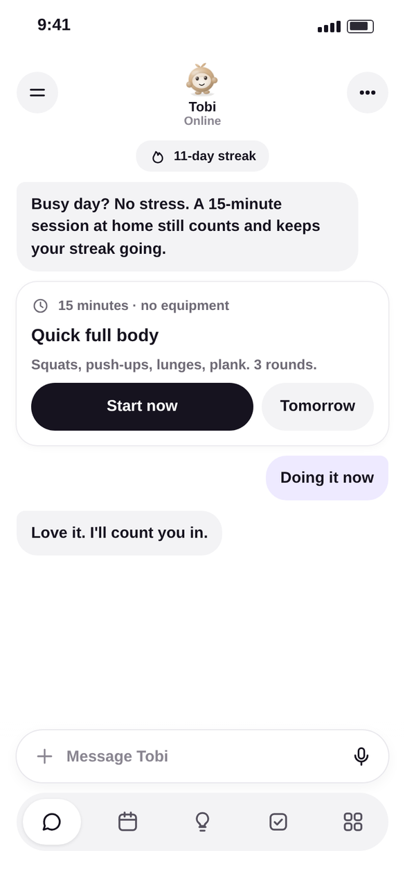 A friendly check-in with a 15-minute plan B